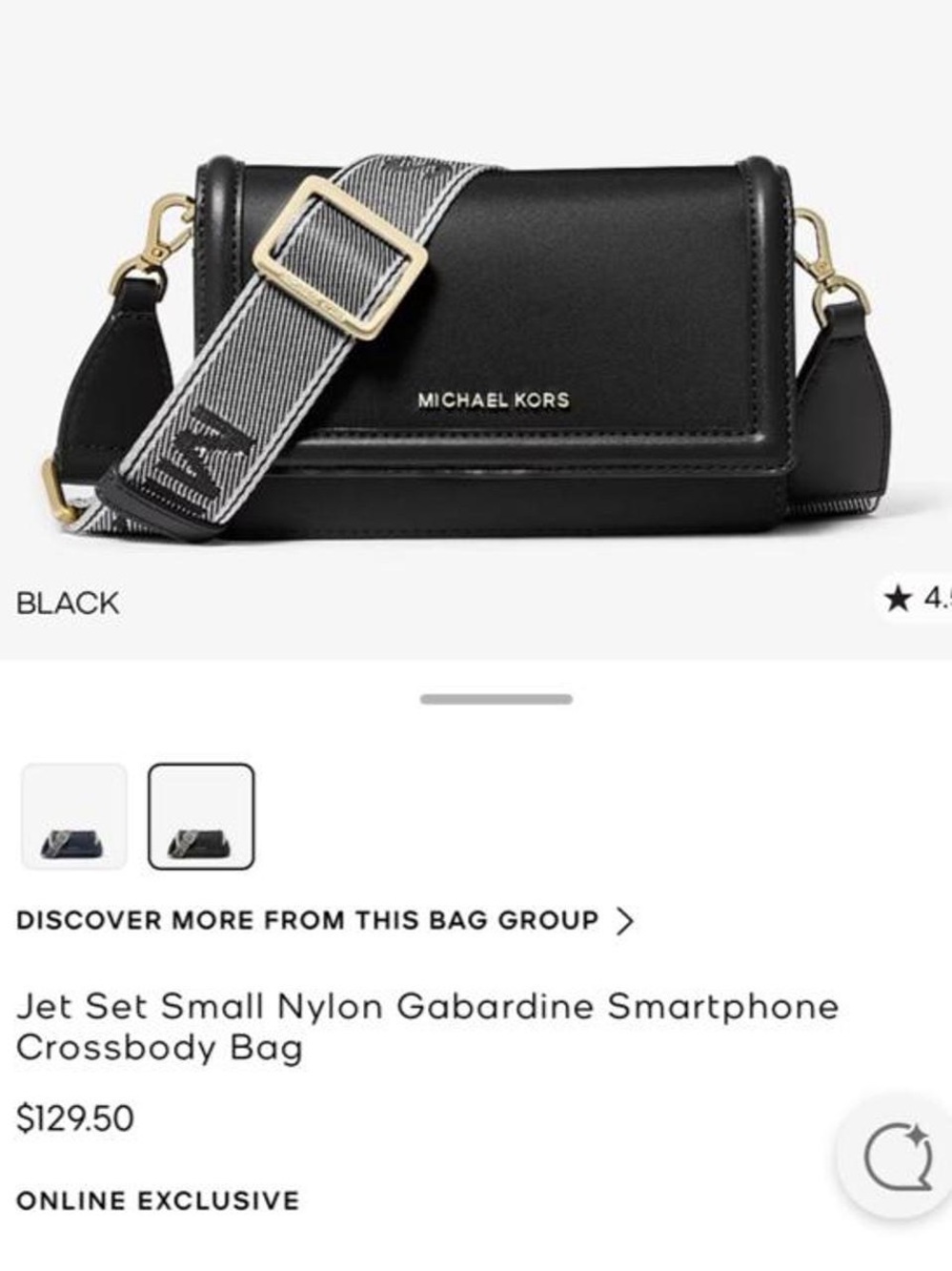 Michael Kors Black Leather Crossbody with Striped Buckle Strap